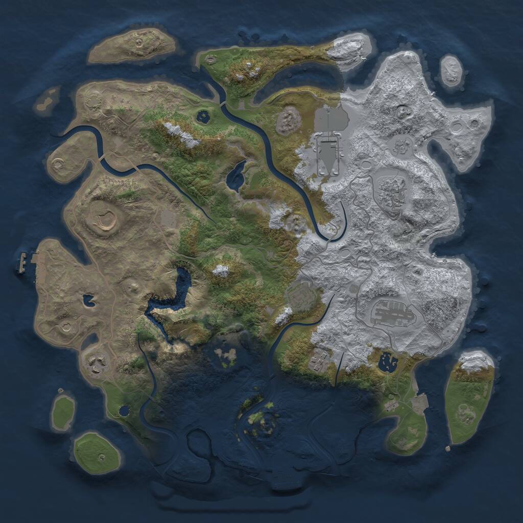 Rust Map: Procedural Map, Size: 4000, Seed: 500001, 15 Monuments