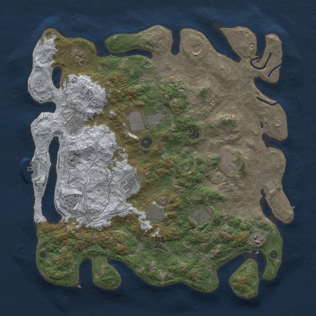 Rust Map: Procedural Map, Size: 4250, Seed: 879977647, 20 Monuments