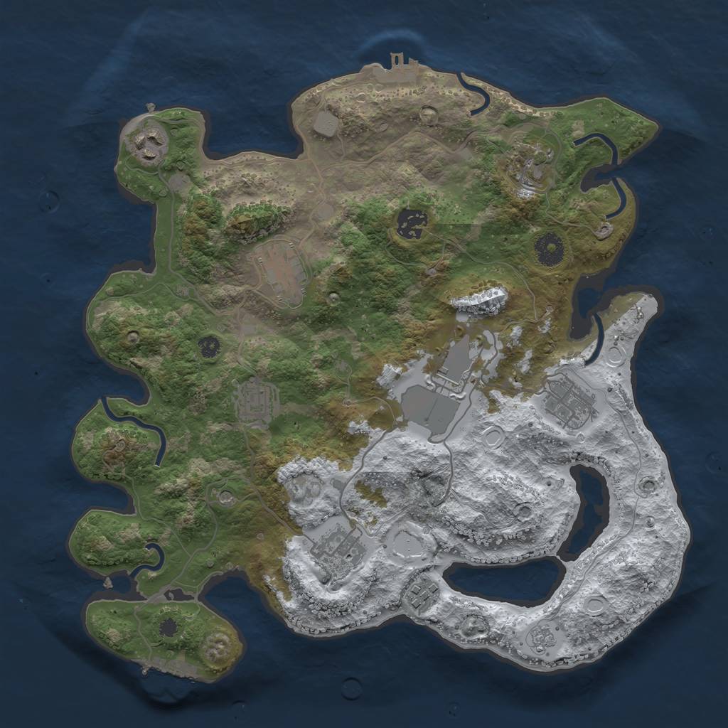 Rust Map: Procedural Map, Size: 3500, Seed: 1770808606, 18 Monuments