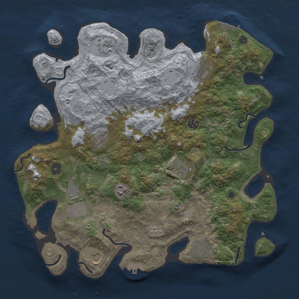 Rust Map: Procedural Map, Size: 4000, Seed: 18569572, 19 Monuments