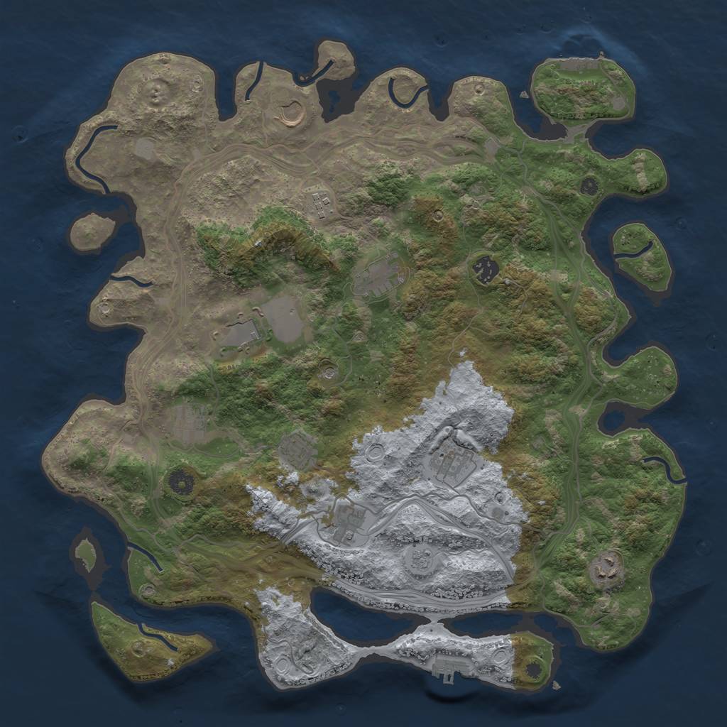 Rust Map: Procedural Map, Size: 4250, Seed: 429158729, 19 Monuments