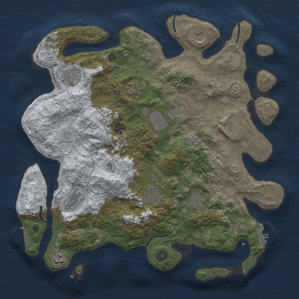 Rust Map: Procedural Map, Size: 4000, Seed: 607037797, 20 Monuments