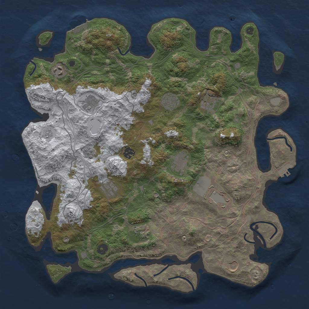 Rust Map: Procedural Map, Size: 4250, Seed: 1544995920, 20 Monuments