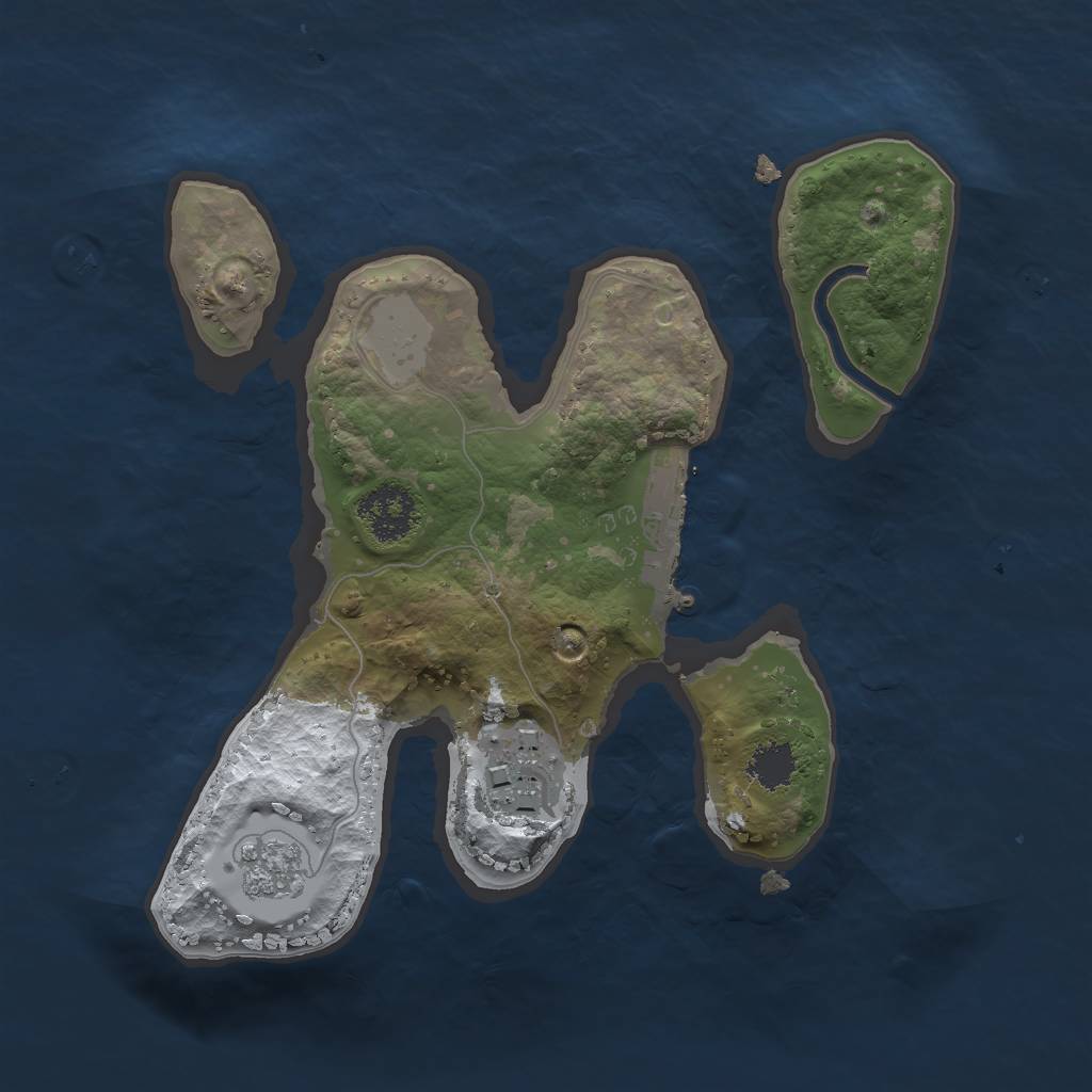 Rust Map: Procedural Map, Size: 2000, Seed: 3960, 8 Monuments