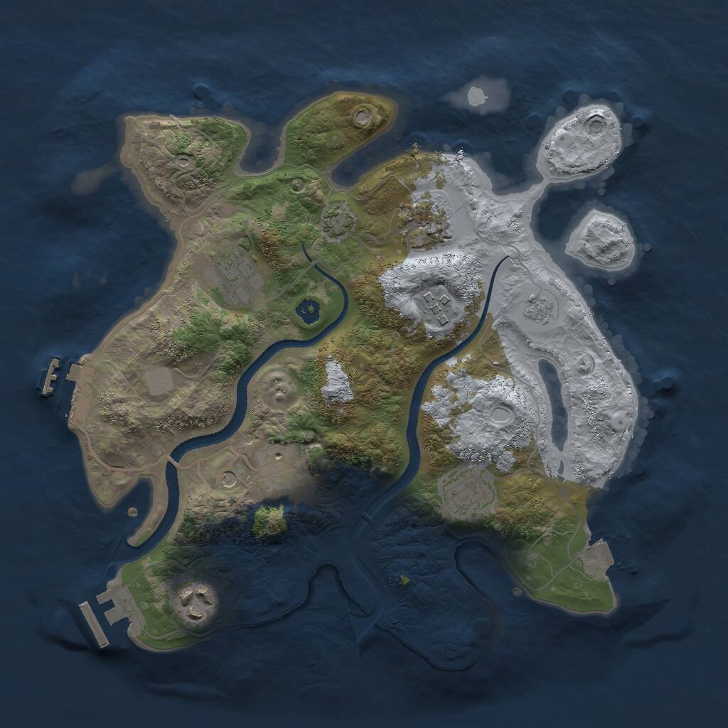 Rust Map: Procedural Map, Size: 3000, Seed: 13371, 12 Monuments