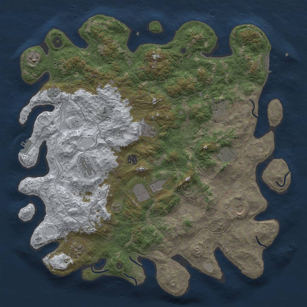 Rust Map: Procedural Map, Size: 4500, Seed: 4562389, 19 Monuments