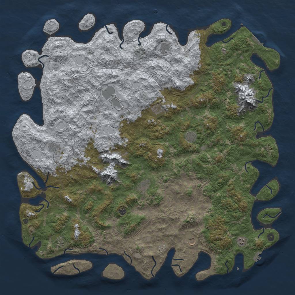 Rust Map: Procedural Map, Size: 6000, Seed: 8105, 20 Monuments