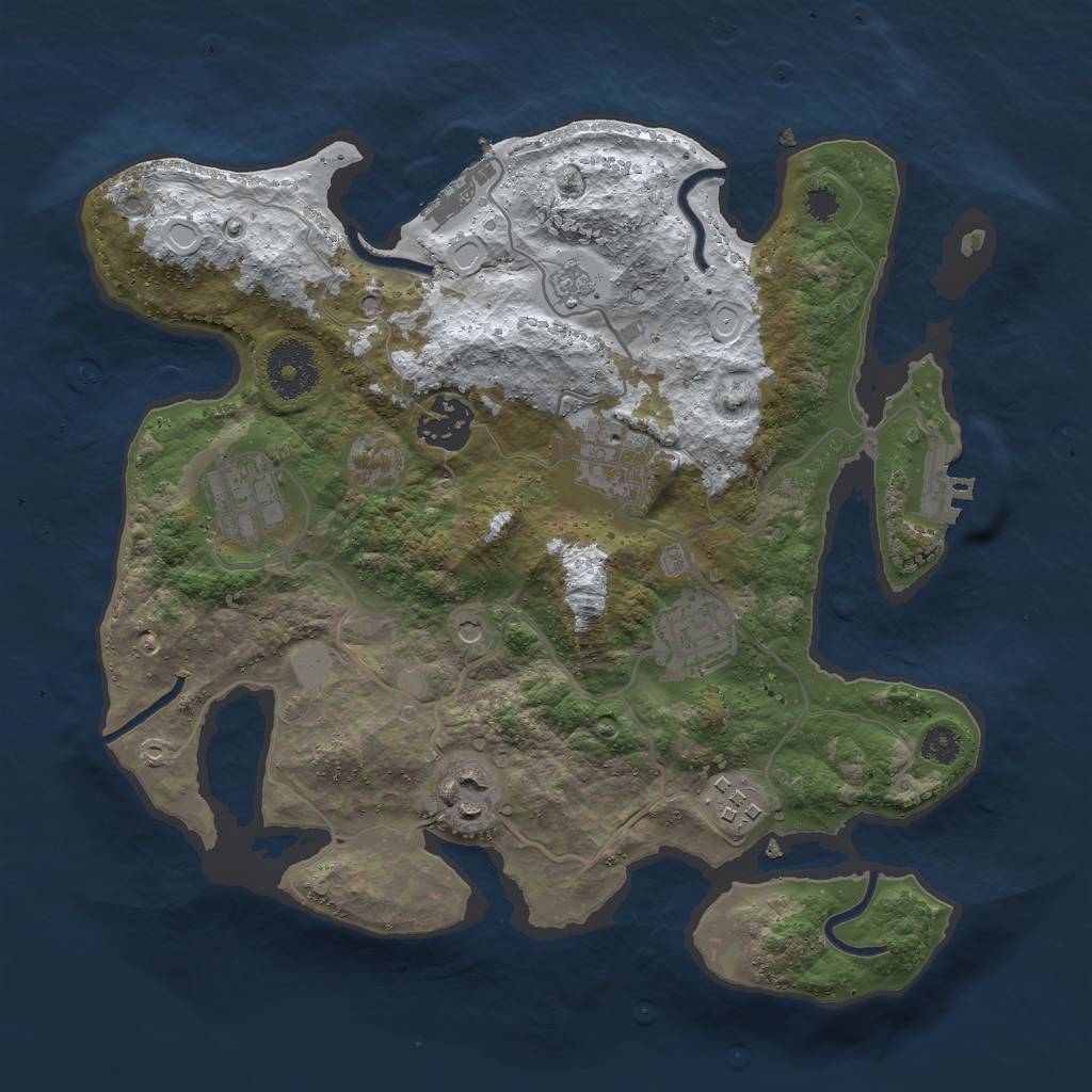 Rust Map: Procedural Map, Size: 3000, Seed: 13575, 15 Monuments