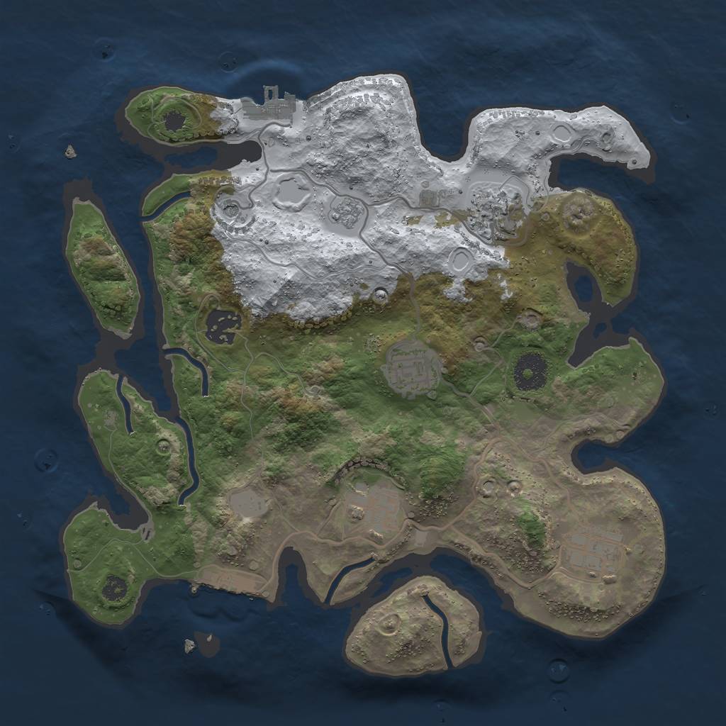 Rust Map: Procedural Map, Size: 3000, Seed: 2567430, 14 Monuments