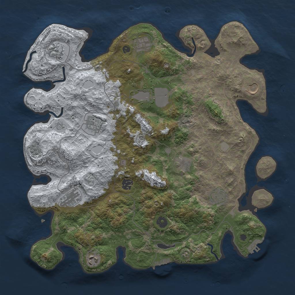 Rust Map: Procedural Map, Size: 4000, Seed: 2123175157, 20 Monuments