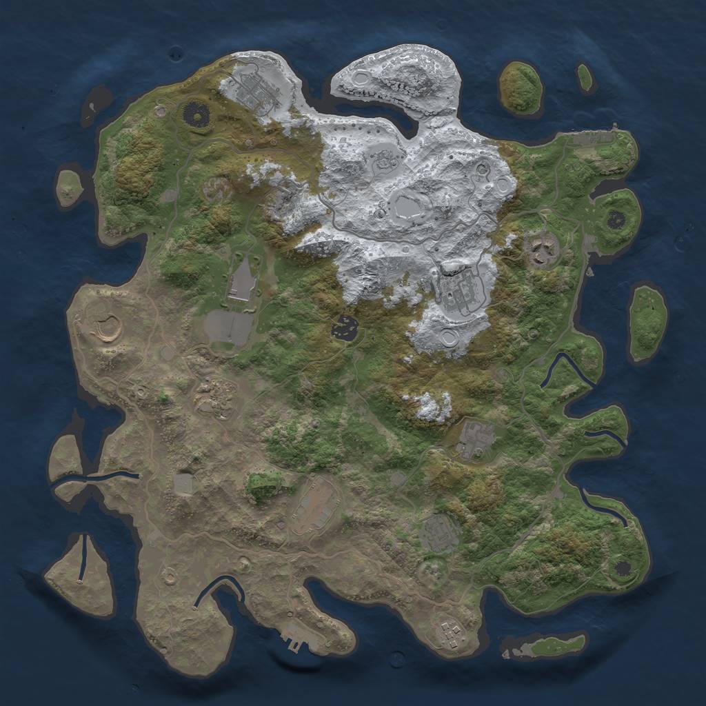 Rust Map: Procedural Map, Size: 4000, Seed: 54603, 20 Monuments
