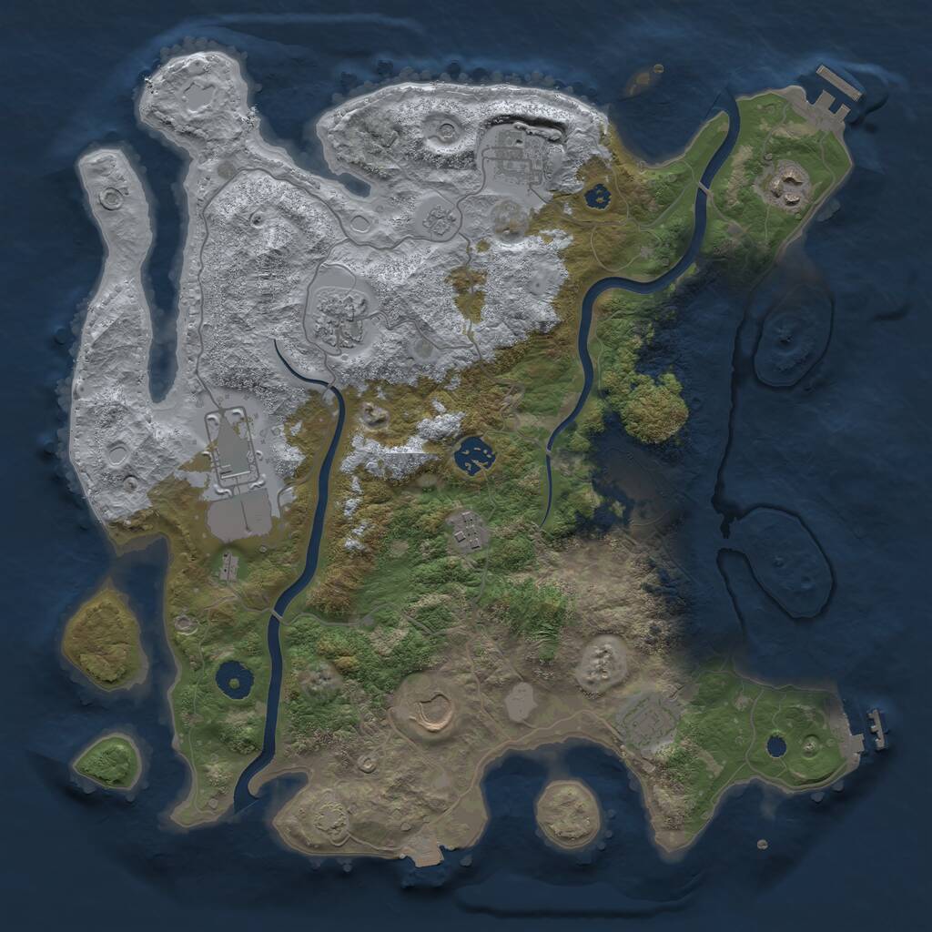 Rust Map: Procedural Map, Size: 3750, Seed: 2008777960, 15 Monuments