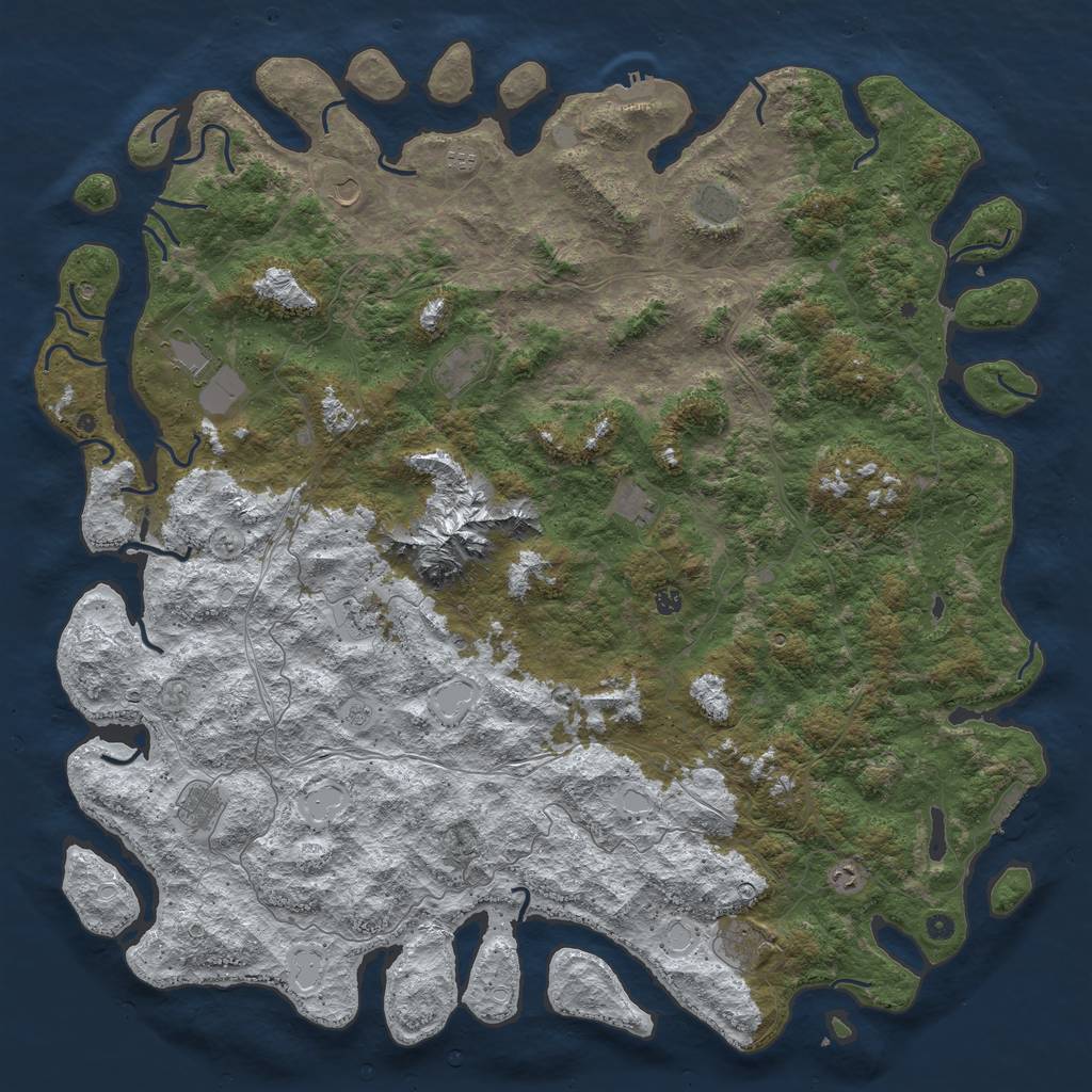 Rust Map: Procedural Map, Size: 6000, Seed: 1985499083, 20 Monuments