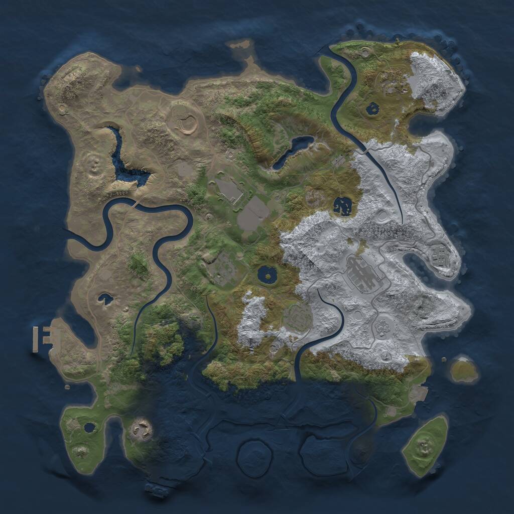 Rust Map: Procedural Map, Size: 4000, Seed: 729123, 15 Monuments
