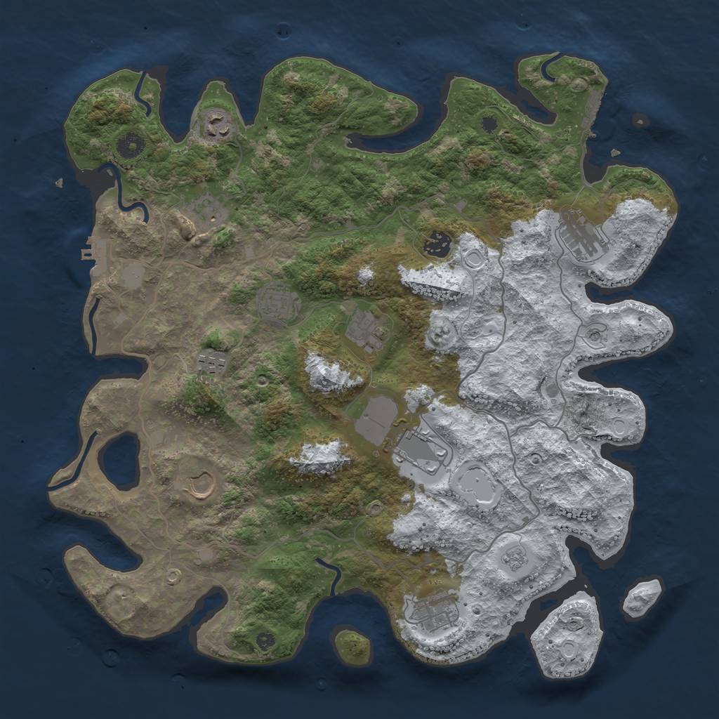 Rust Map: Procedural Map, Size: 4000, Seed: 920638, 19 Monuments