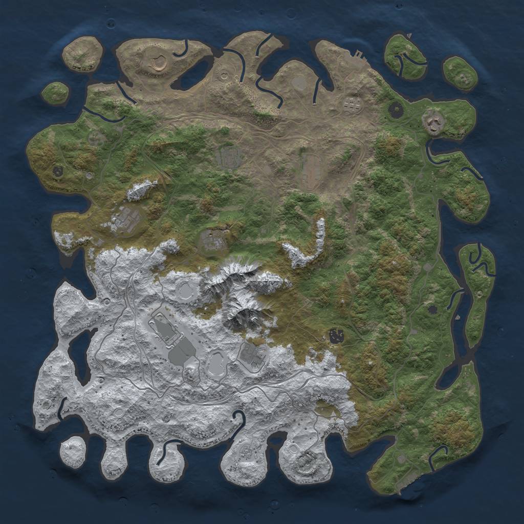 Rust Map: Procedural Map, Size: 5000, Seed: 1480239891, 19 Monuments