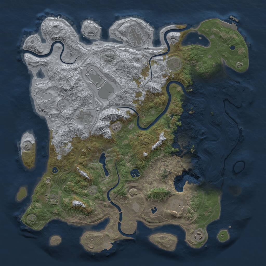 Rust Map: Procedural Map, Size: 4362, Seed: 28020, 15 Monuments
