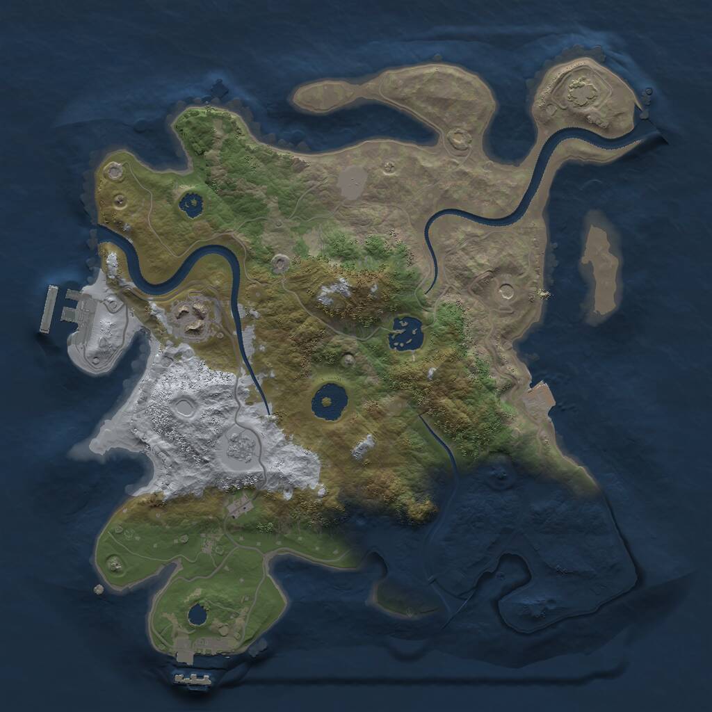 Rust Map: Procedural Map, Size: 3000, Seed: 601518612, 8 Monuments