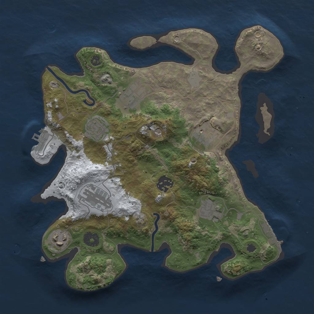 Rust Map: Procedural Map, Size: 3000, Seed: 601518612, 15 Monuments
