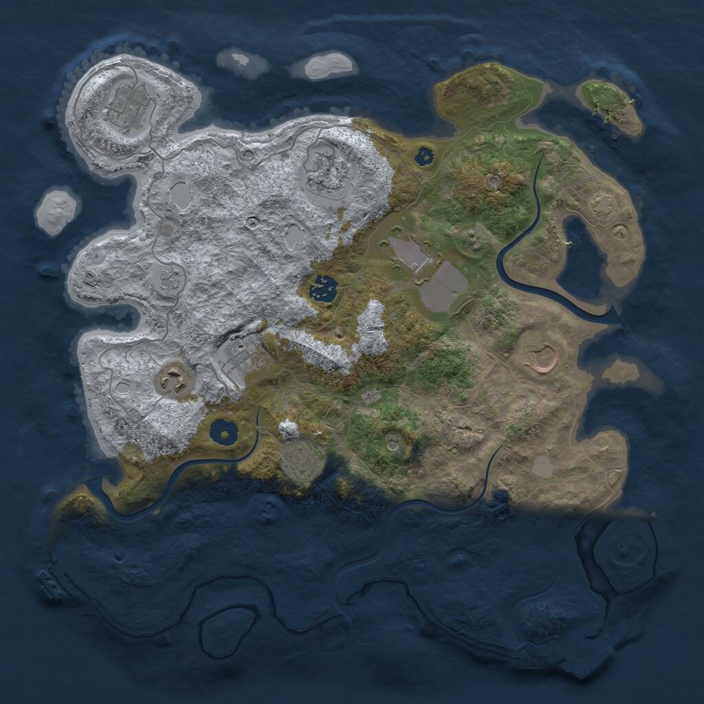 Rust Map: Procedural Map, Size: 3800, Seed: 695244710, 14 Monuments