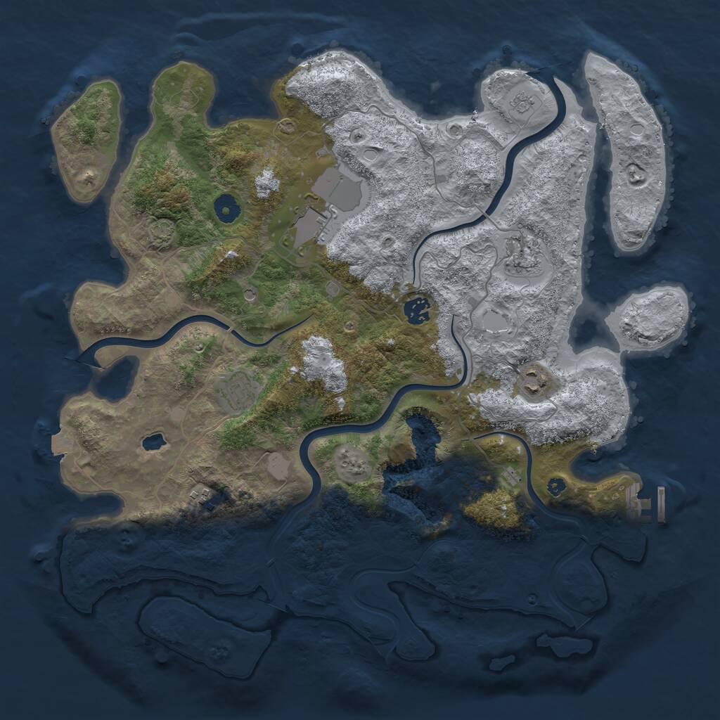 Rust Map: Procedural Map, Size: 4000, Seed: 166699, 11 Monuments