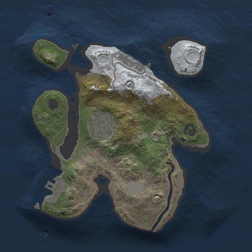 Rust Map: Procedural Map, Size: 2000, Seed: 5524, 8 Monuments