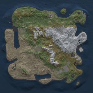 Thumbnail Rust Map: Procedural Map, Size: 3700, Seed: 250462327, 16 Monuments