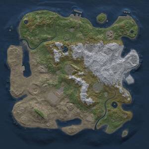 Thumbnail Rust Map: Procedural Map, Size: 3700, Seed: 250462327, 14 Monuments
