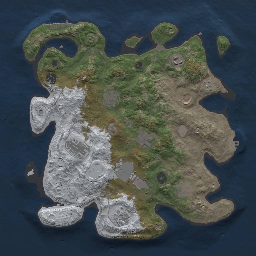 Rust Map: Procedural Map, Size: 3500, Seed: 118820667, 19 Monuments