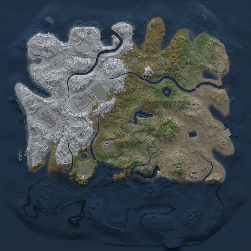 Rust Map: Procedural Map, Size: 4000, Seed: 236945626, 11 Monuments