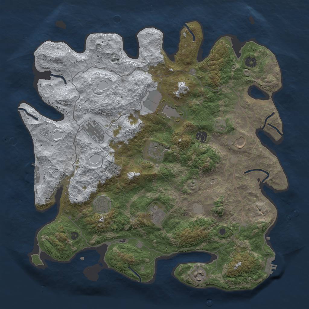 Rust Map: Procedural Map, Size: 4000, Seed: 236945626, 18 Monuments