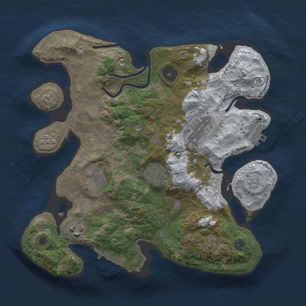Rust Map: Procedural Map, Size: 3000, Seed: 510309720, 14 Monuments