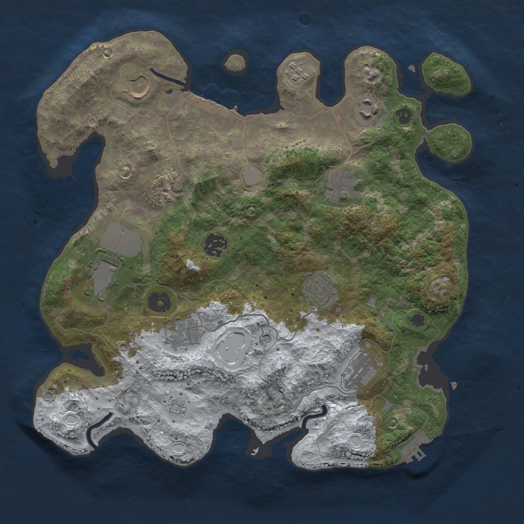 Rust Map: Procedural Map, Size: 3500, Seed: 802031, 19 Monuments