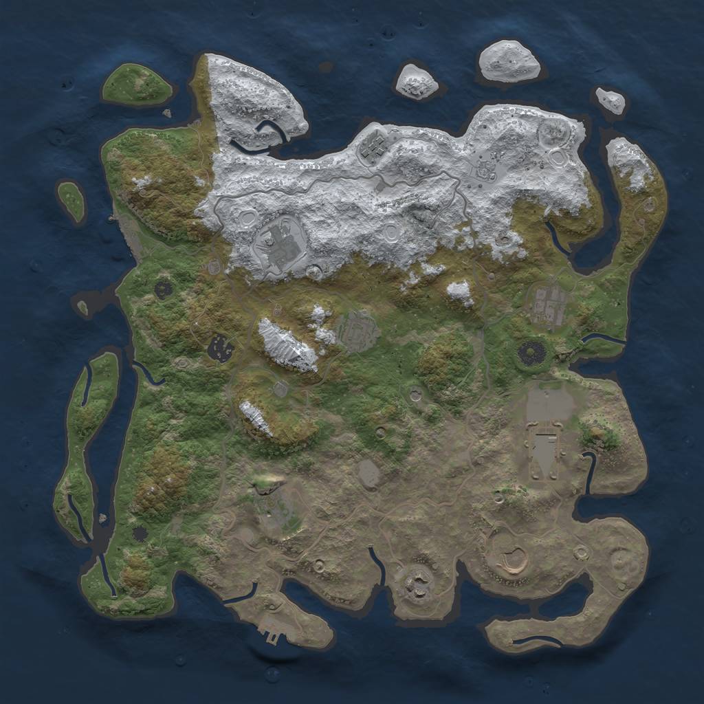 Rust Map: Procedural Map, Size: 4000, Seed: 265, 18 Monuments