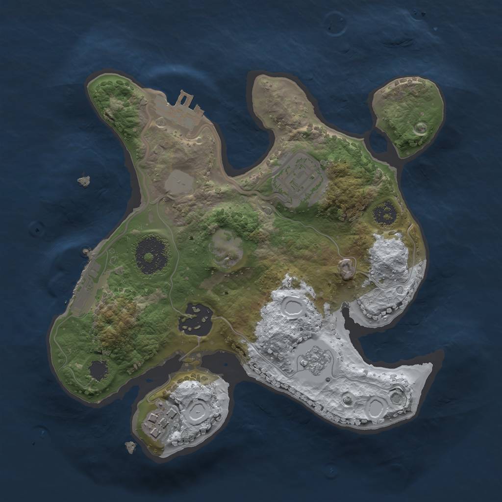 Rust Map: Procedural Map, Size: 2200, Seed: 684744796, 11 Monuments
