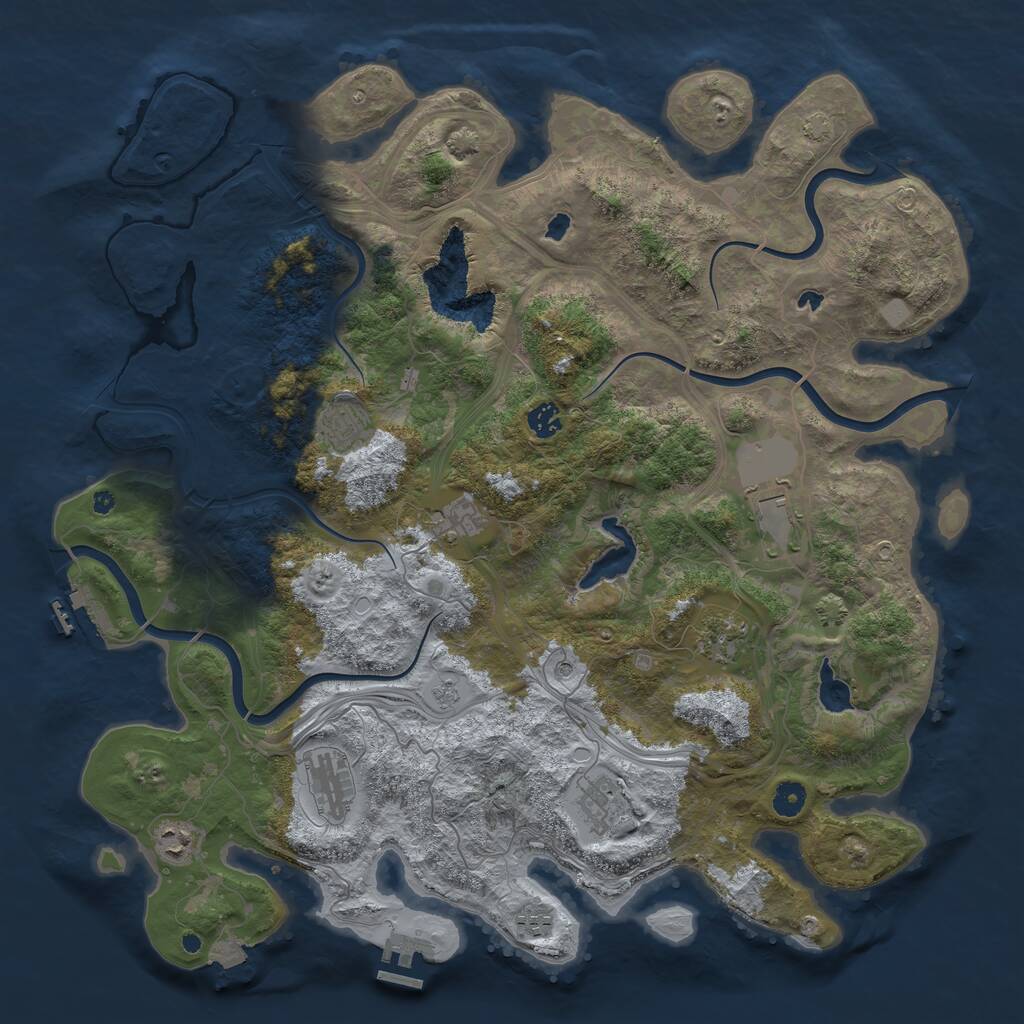 Rust Map: Procedural Map, Size: 4500, Seed: 308661488, 15 Monuments