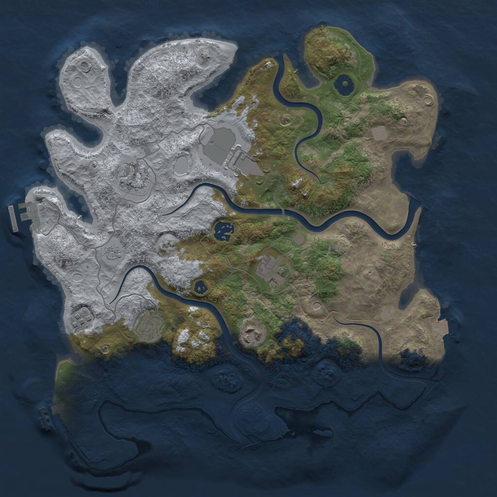 Rust Map: Procedural Map, Size: 3750, Seed: 1448796786, 13 Monuments