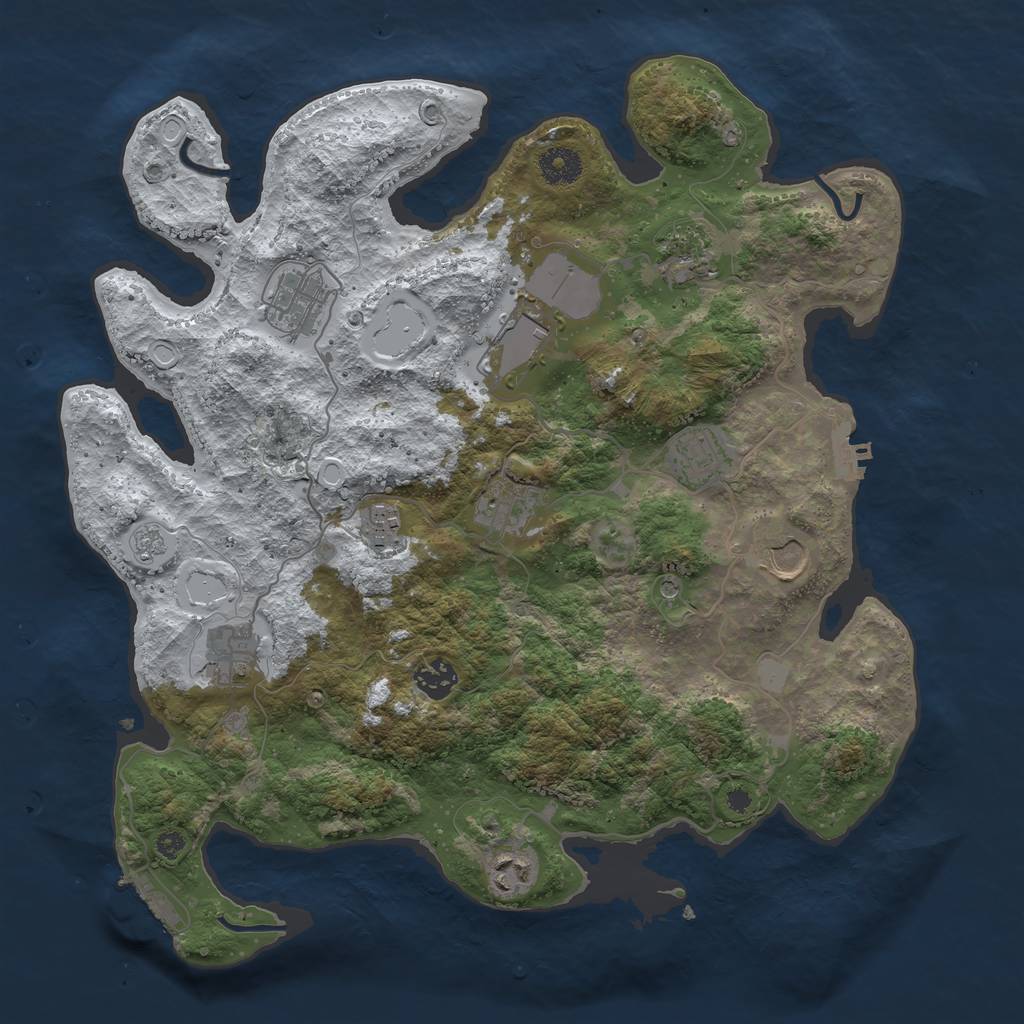 Rust Map: Procedural Map, Size: 3750, Seed: 1448796786, 19 Monuments