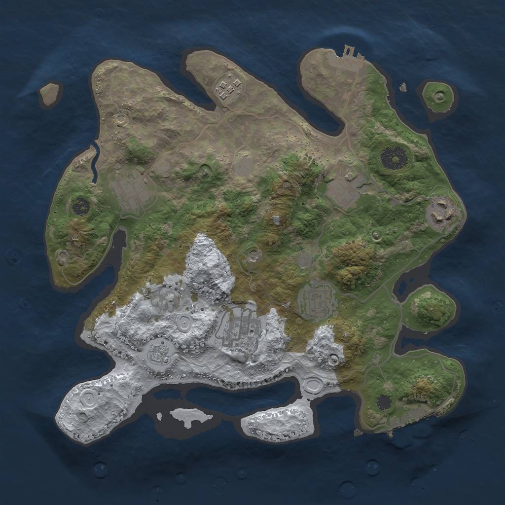 Rust Map: Procedural Map, Size: 3000, Seed: 203487288, 15 Monuments