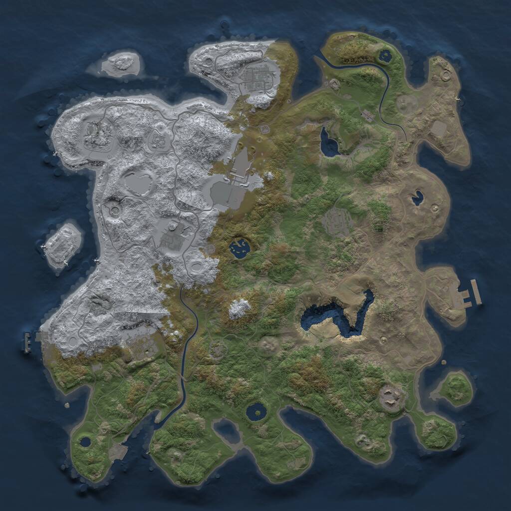Rust Map: Procedural Map, Size: 4000, Seed: 760679, 14 Monuments
