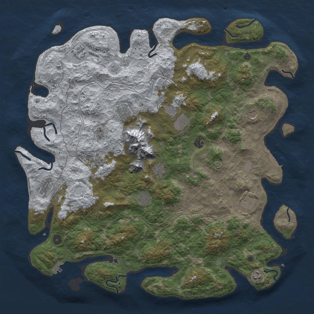 Rust Map: Procedural Map, Size: 5000, Seed: 236945626, 20 Monuments