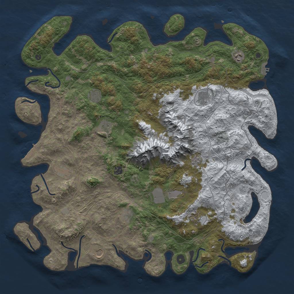 Rust Map: Procedural Map, Size: 5000, Seed: 879562982, 20 Monuments