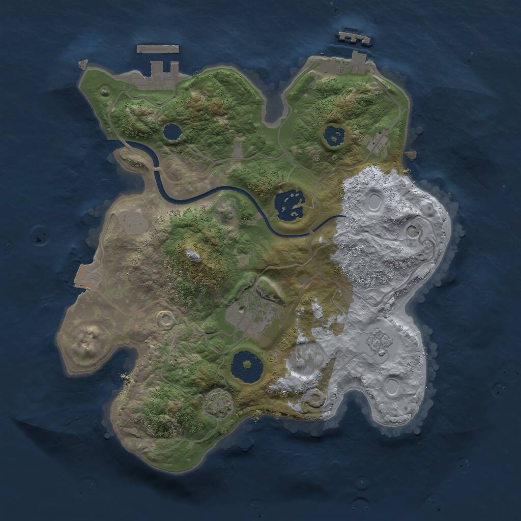 Rust Map: Procedural Map, Size: 2500, Seed: 1568394895, 8 Monuments
