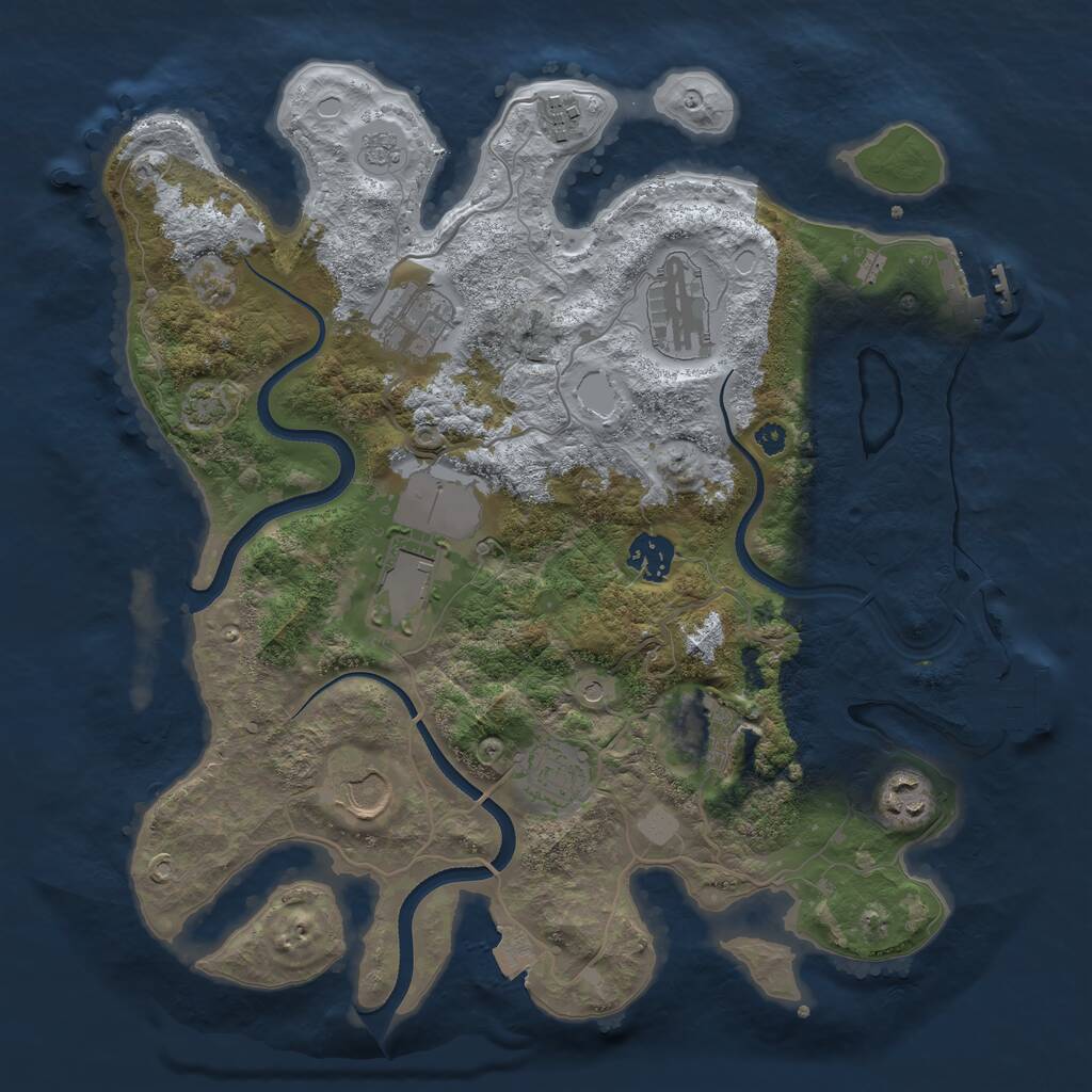 Rust Map: Procedural Map, Size: 3500, Seed: 192347187, 15 Monuments