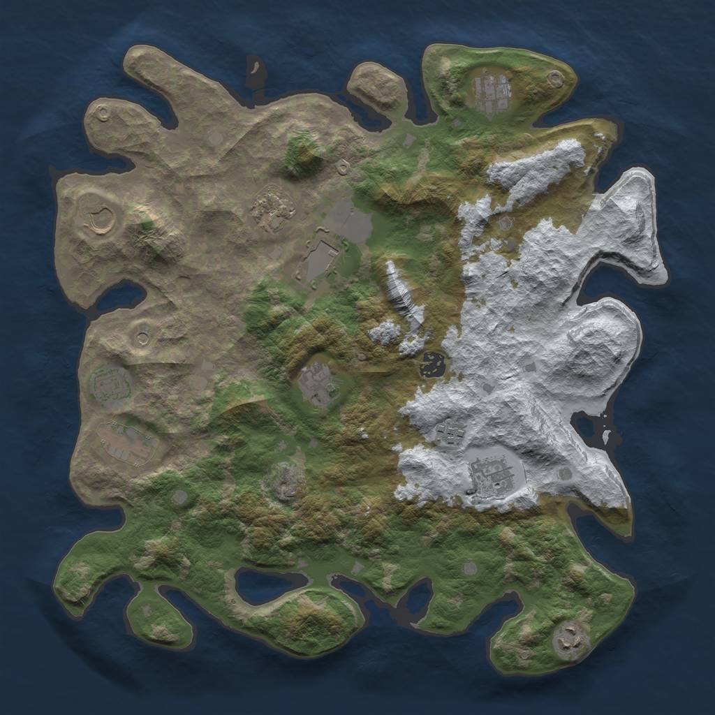 Rust Map: Barren, Size: 4000, Seed: 1757037174, 14 Monuments