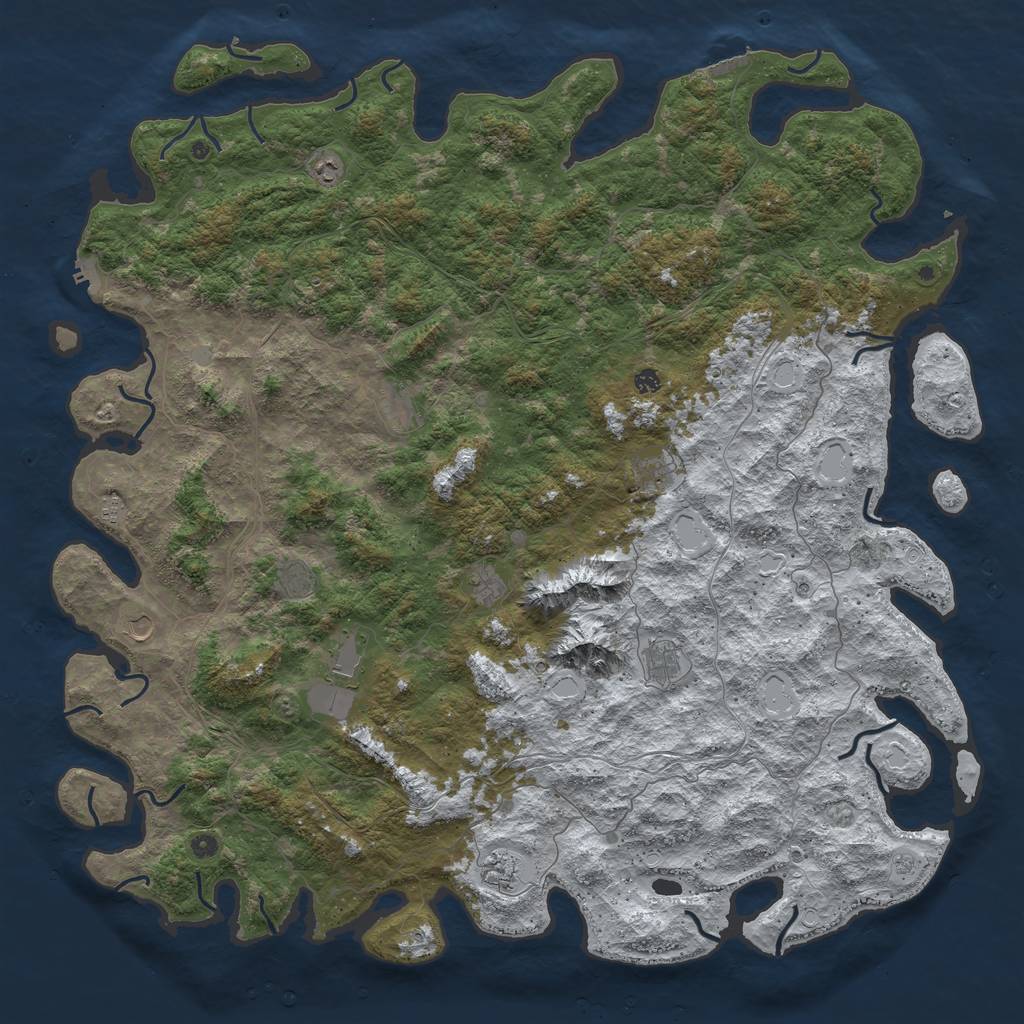 Rust Map: Procedural Map, Size: 6000, Seed: 7831809, 20 Monuments