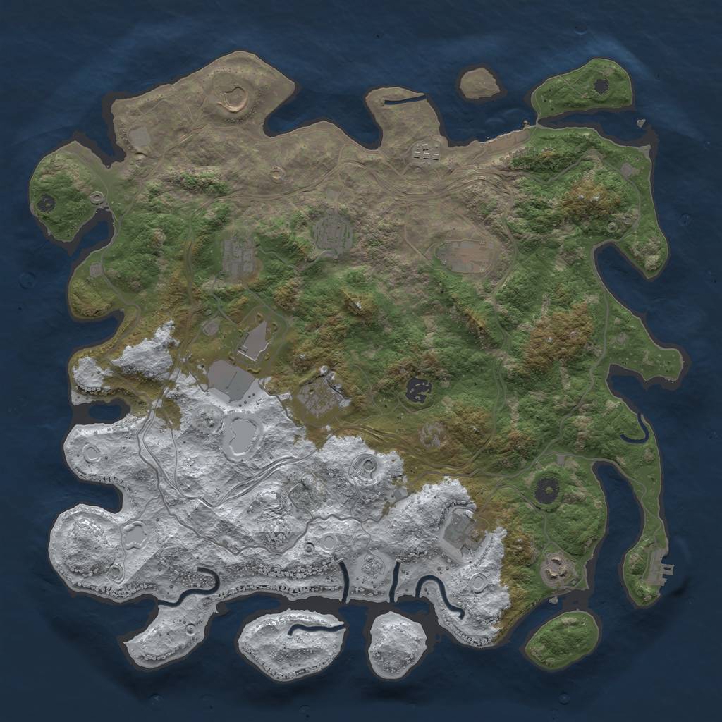 Rust Map: Procedural Map, Size: 4250, Seed: 1892351814, 19 Monuments