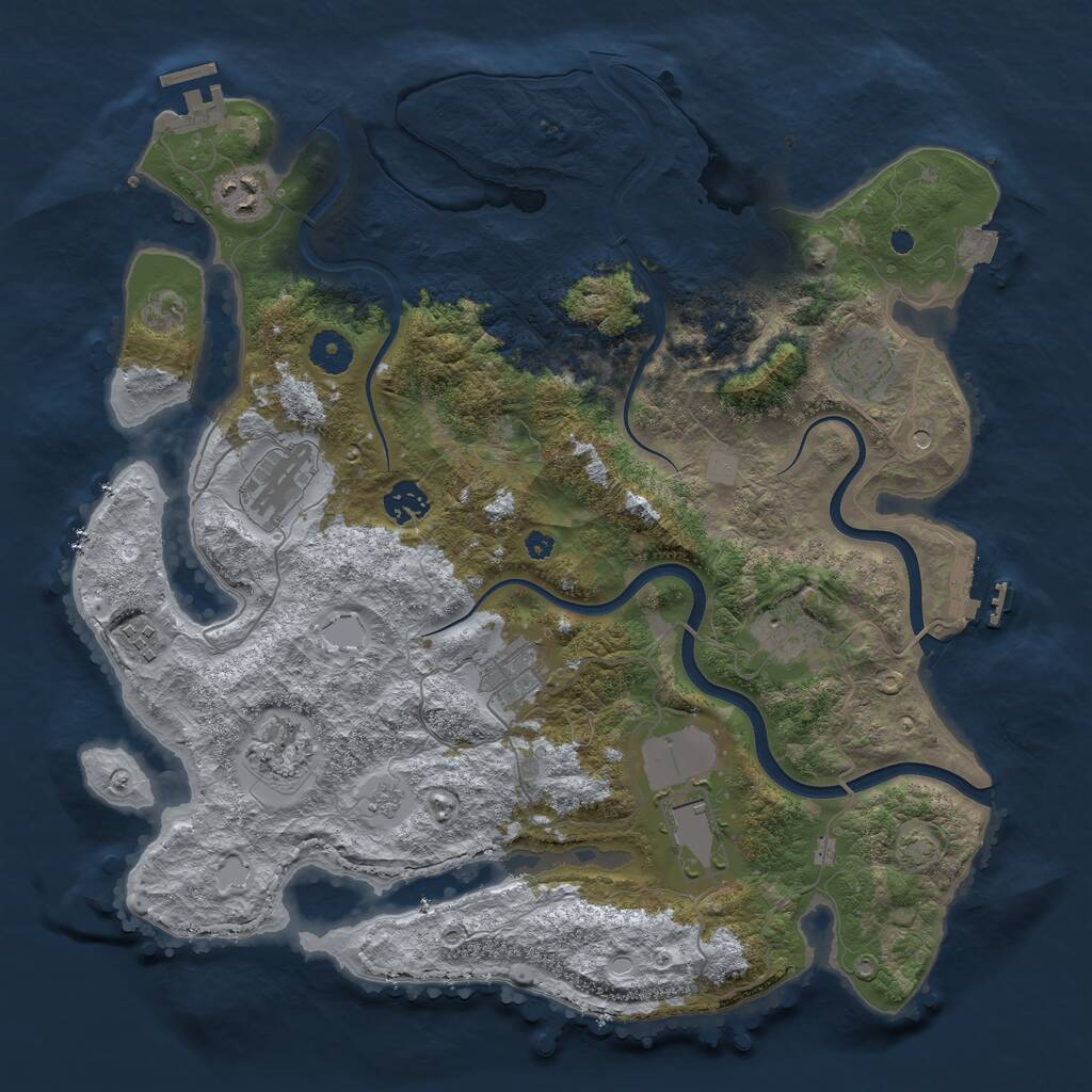 Rust Map: Procedural Map, Size: 3850, Seed: 1171912147, 15 Monuments