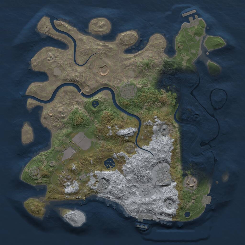 Rust Map: Procedural Map, Size: 3500, Seed: 111992, 14 Monuments