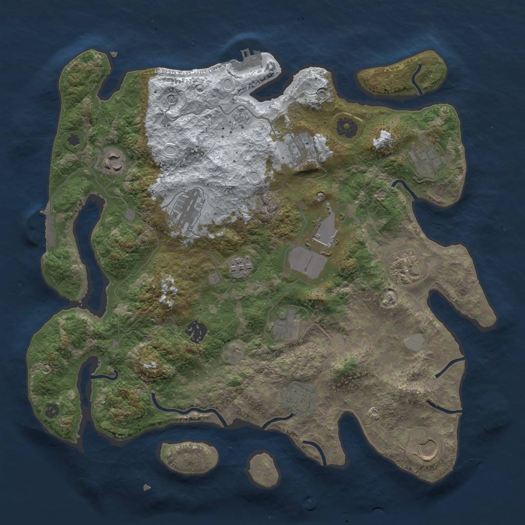 Rust Map: Procedural Map, Size: 3750, Seed: 7803475, 20 Monuments